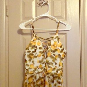 Lemon cutout caged maxi romper NWT